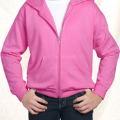 Youth Fleece Hooded Zip Front Sweatshirt With Pockets