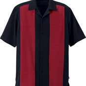 Men's Knit Ottoman Color-Block Camp Shirt