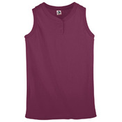 Girl's Sleeveless Two-Button Softball Jersey